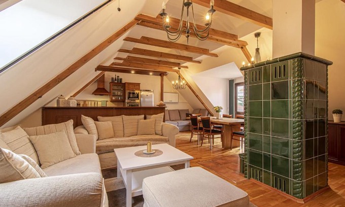 Trebon Apartment | Historic House by the Spa: 4-Star Guest Rated Retreat