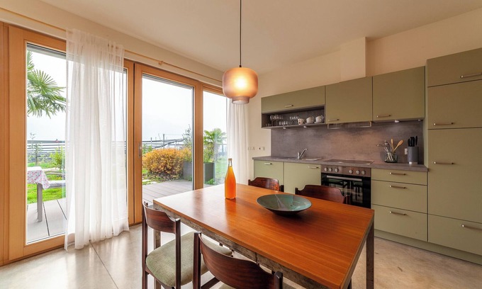 Cermes Apartment | Mountain View Retreat: Pet Friendly with Wi-Fi & Garden