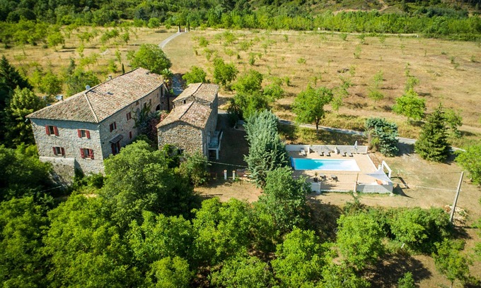 Meyrannes Cottage | Riverfront Holiday Gites for 10 with Private Pool & Views