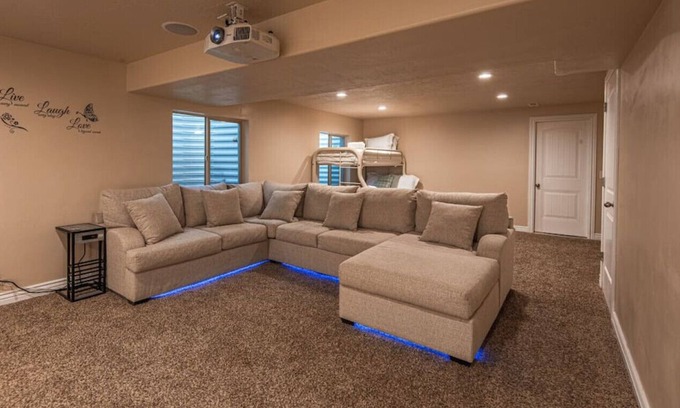 South Jordan Apartment | Cozy Basement Retreat with Home Theater in South Jordan