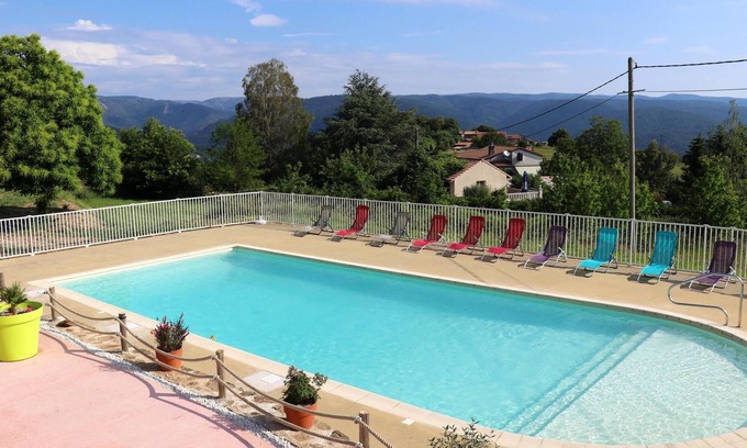 Gravieres Ski Chalet | Homerez - Beautiful chalet for 6 ppl. with shared pool and terrace at Gravières