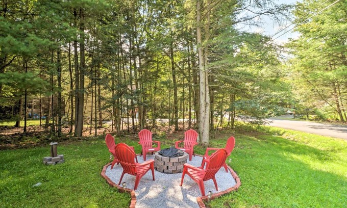 Pocono Summit House | Inviting Pocono Summit Retreat with Game Room for Families