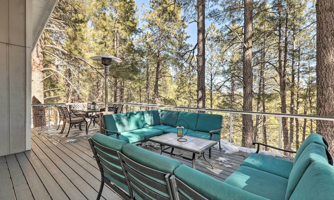 Kachina Village House | Perfect Forest Retreat in Flagstaff with Hot Tub & Pool