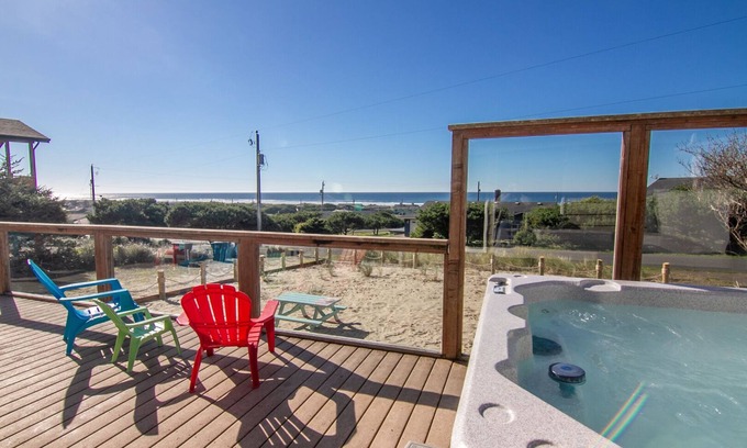 Bayshore House | Oceanfront Retreat with Hot Tub and Game Room Fun
