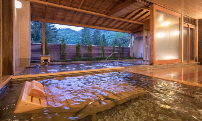 Dai Onsen Hotel | Discover Comfort at Hotel Hanamaki with Hot Tub & Dining