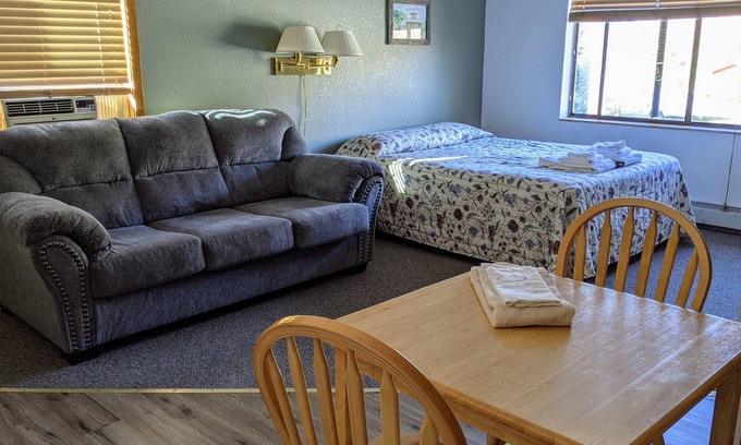 Almont Cabin | Inviting Lodge Room with Kitchenette - Rated 9.6/10 by Guests