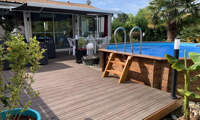 Saint Laurent de la Pree House | Inviting House with Veranda and Pool, Rated 9/10 by Guests