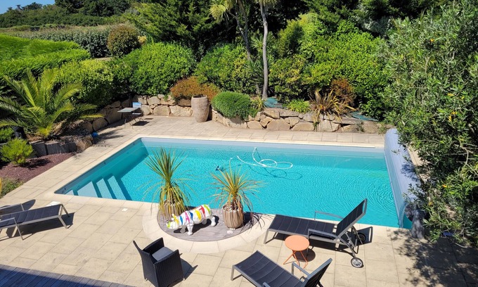 Kerroch Villa | Beautiful House in Lomener: Oceanfront with Pool & Spa