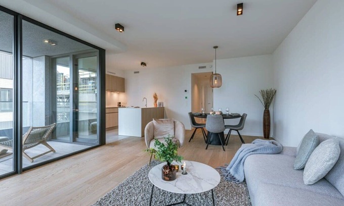 Ostend Apartment | Modern 2-Bedroom Retreat with Terrace and Ocean View