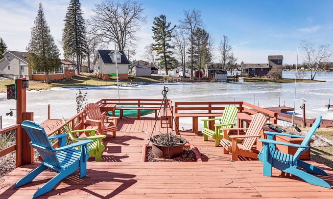 Farwell House | Scenic Farwell Retreat: Lakefront Haven with Private Dock