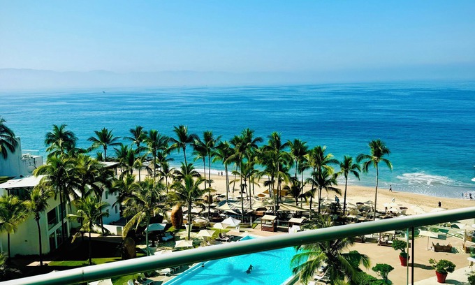 North Hotel Zone Condo | Top-Rated Icon Vallarta: Beachfront Pool & Spa Retreat