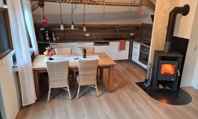 Helmeroth Condo | Ideal f. Families, eat-in kitchen, play corner, garden, terrace, animals, great nature