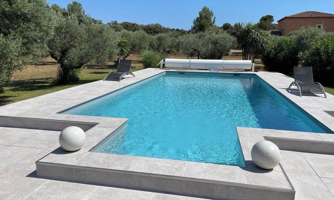 Lancon-Provence Villa | Peaceful Villa with Pool, Soccer Field & Ocean Views Await