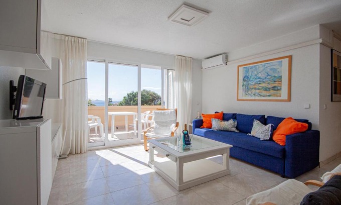 San Javier Apartment | Pet-Friendly Alisios 227: Oceanfront Bliss with Pool