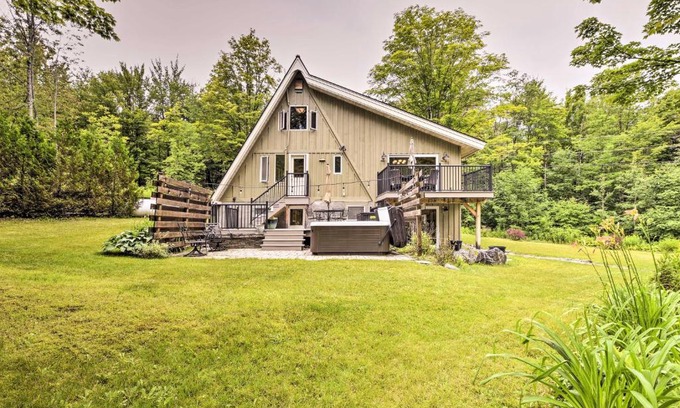 Warren House | Inviting A-Frame Cabin with Saltwater Hot Tub!