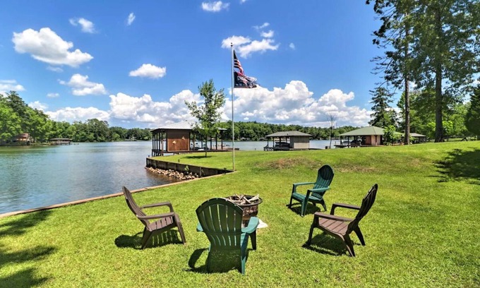 Milledgeville House | Top-Rated 'Irish Rover' Lake Home with Yard, Dock & Views