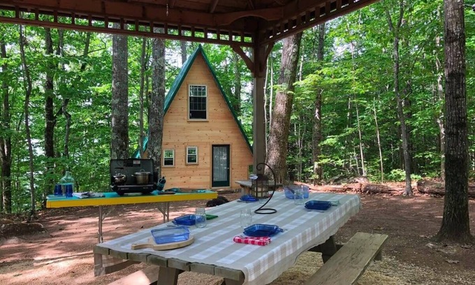 Monmouth Cabin | Island Aframe Adventure: Pet-Friendly Lake View Retreat