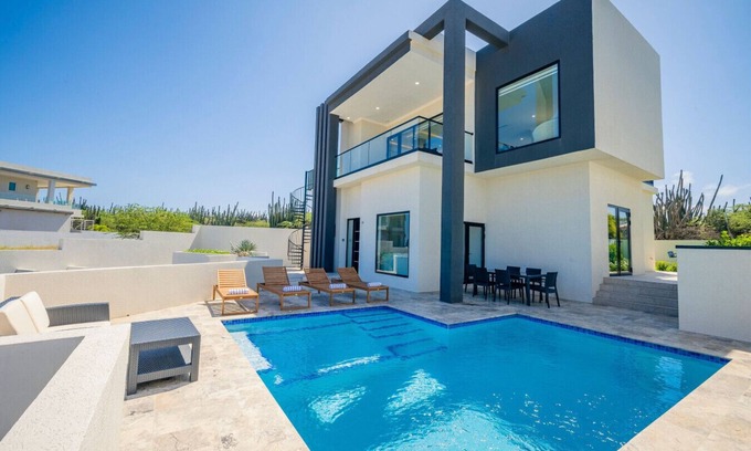 Arashi House | Island-View 4BR Villa w/Private Pool and Balcony at Sunset Dreams by Bocobay