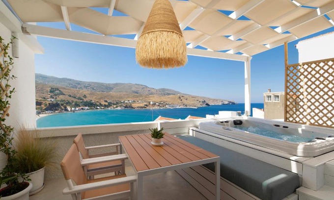 Paleopolis Apartment | Elegant Istion Andros Suites: Guest Rated 9.6/10 with Hot Tub