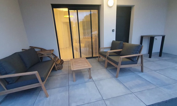 Bastelicaccia Apartment | Modern Apartment with Terrace Near Beach and Airport