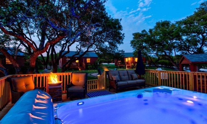 Austin Cabin | Julie's Cabins Retreat: Pool, Spa, and 10/10 Guest Rating