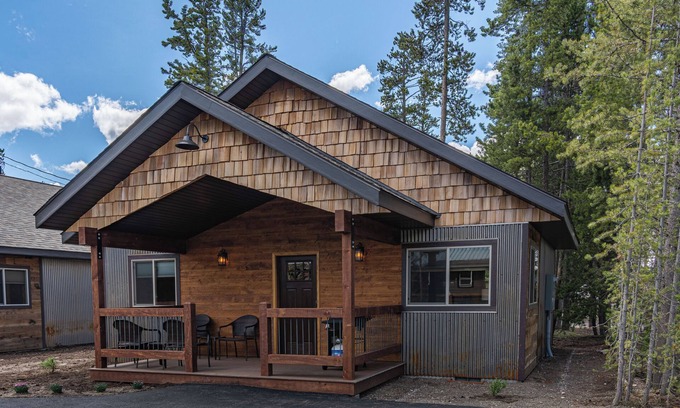 West Yellowstone Cabin | Just 5 blocks from Yellowstone, this 2 bedroom cabin has A/C!
