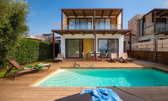 Nea Moudania Villa | Relax at Kalma Villa Exi with Pool and Family Amenities