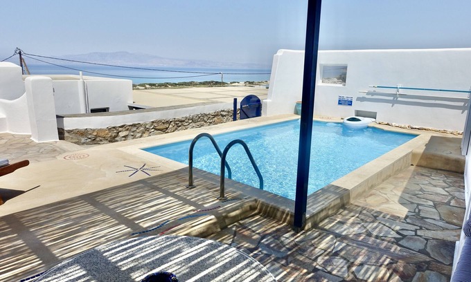 Naxos Villa | Indulge at Kamari Villa-B with Private Pool & Jacuzzi