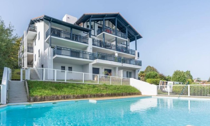 Guethary Apartment | Cozy Kantaldi by Interhome: Oceanfront Poolside Retreat