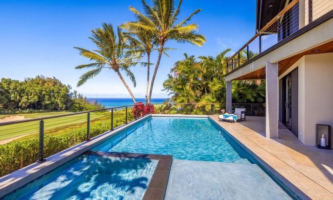 Princeville House | Elegant Ocean View Hotel with Pool, Spa & Steps to Town