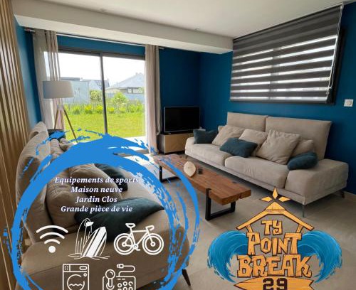 Penmarch Villa | Experience Ker Ouest Surf House Steps from Pors Carn Beach