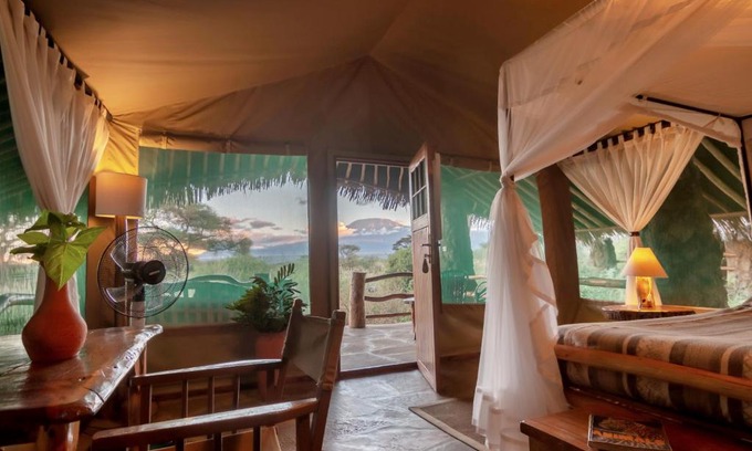 Amboseli Cabin | Explore Kibo Safari Camp: Child-Friendly with Pool Access