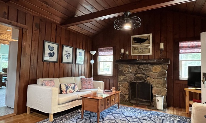 Cedarcroft House | Serene Knotty Pine Retreat by the Shoreline with Ocean Views