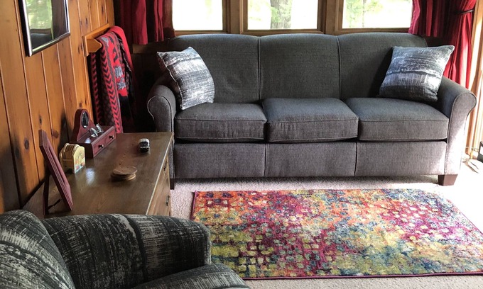 Turtle Lake Cabin | Cozy Knotty Pine Cabin with Lake Views and Pool Access