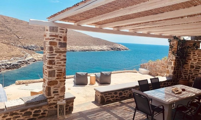 Kithnos House | Seaside Escape at Kythnos Beach House with Pool & Views