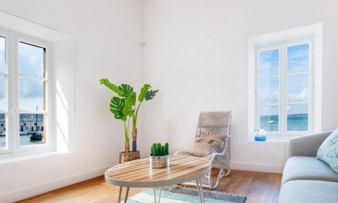 Le Croisic Apartment | Scenic Oceanfront Apartment with Stunning Port Views