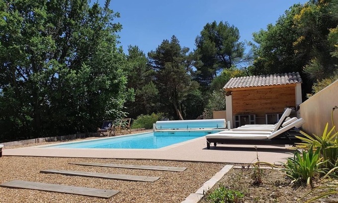Propiac Apartment | Idyllic L'Eglantier: Nature Retreat with Pool & Mountain Views
