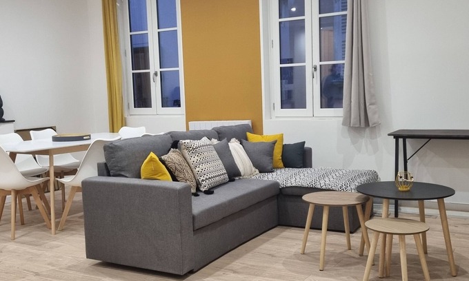 Villefranche-de-Rouergue Apartment | Discover Comfort at L'Ethnic Chic: Pool & Family-Friendly