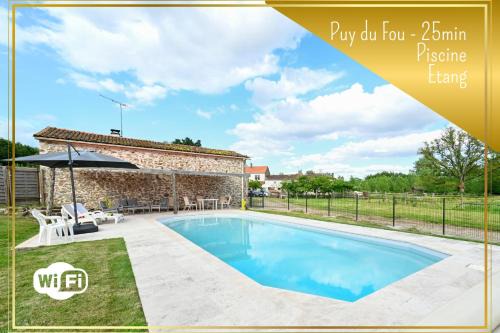 Saint-Macaire-en-Mauges House | Serene L'Evasion en Pierre: Pool & Private Pond Retreat