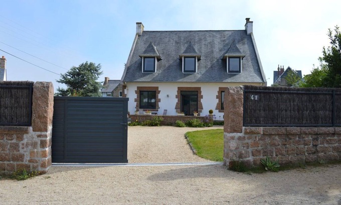 Tregastel House | Family-Friendly La Baïta: Steps from the Beach and Pool