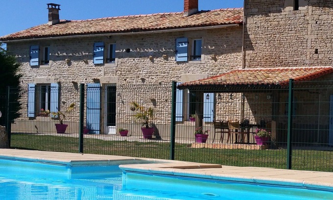 Melleran House | Explore La Ballerie Farmhouse: Pool, Games Barn & Garden