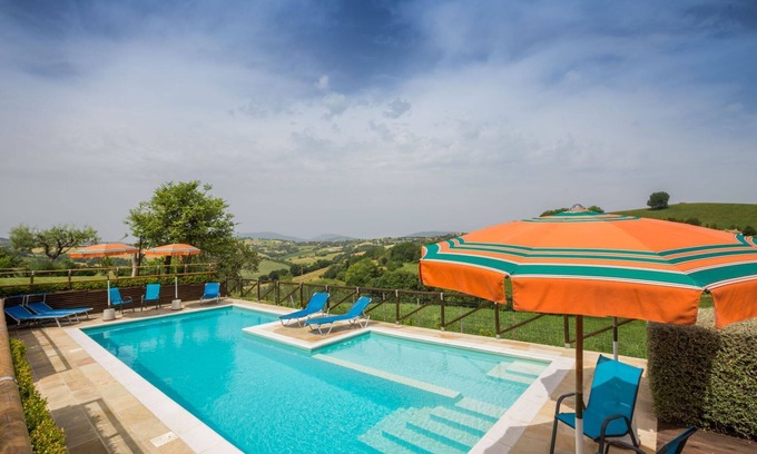 Orciano di Pesaro Apartment | Relax at La Casa in Campagna with Pool & Family Amenities
