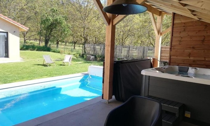 Saint-Romans House | Relaxing Getaway at La Grange: Private Pool & Spa Retreat