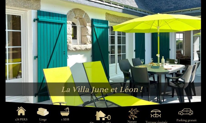 Quimperle House | Peaceful Retreat at La Villa June et Léon with Ocean Views