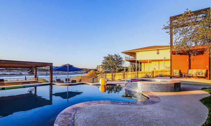 Highland Lake Estates House | Exquisite Lago Vista Home with Private Pool & Sport Court