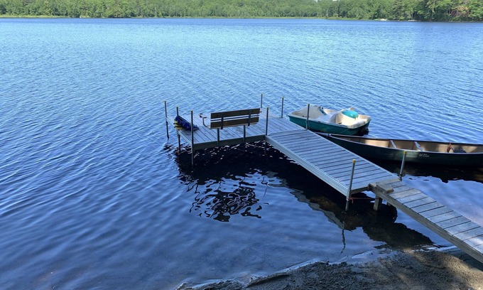 North Jay Cottage | Serene Lake House with Swim Area, Dock & Canoe Access