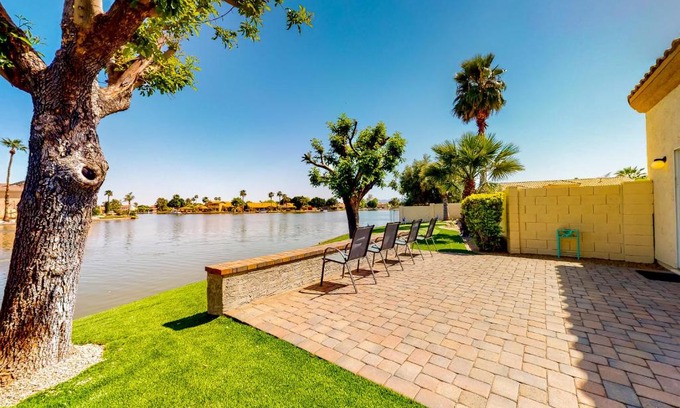 Garden Lakes House | Tranquil Lake in the Desert: Family-Friendly with Pool