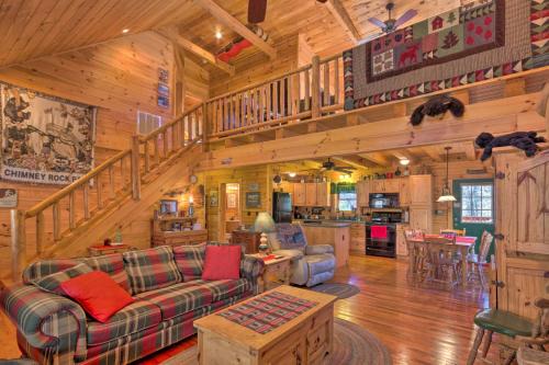 Lake Lure House | Cozy Lake Lure Log Cabin Steps from the Beach with Grill