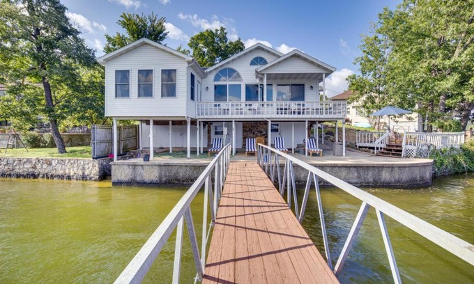 Gravois Mills House | Scenic Lake of the Ozarks Home with Private Boat Dock