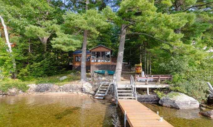 Naples Cabin | Scenic Lakefront Cabin on Brandy Pond with Kayaks & Firepit